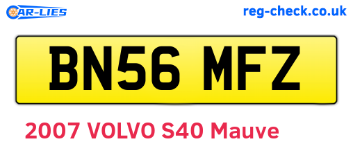 BN56MFZ are the vehicle registration plates.