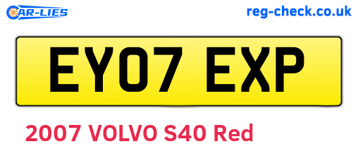 EY07EXP are the vehicle registration plates.