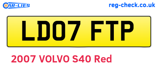 LD07FTP are the vehicle registration plates.