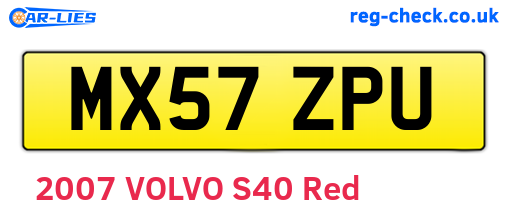 MX57ZPU are the vehicle registration plates.