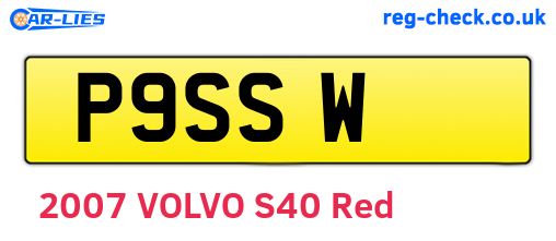 P9SSW are the vehicle registration plates.