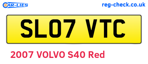 SL07VTC are the vehicle registration plates.