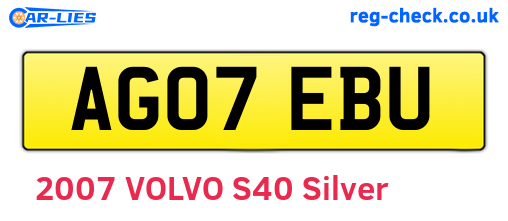 AG07EBU are the vehicle registration plates.