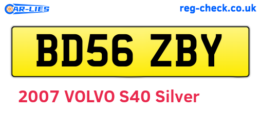 BD56ZBY are the vehicle registration plates.