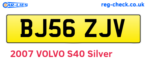 BJ56ZJV are the vehicle registration plates.