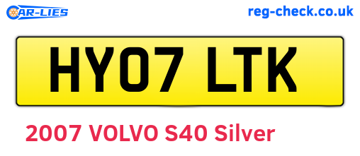 HY07LTK are the vehicle registration plates.