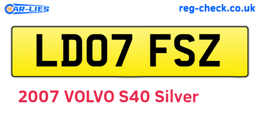 LD07FSZ are the vehicle registration plates.