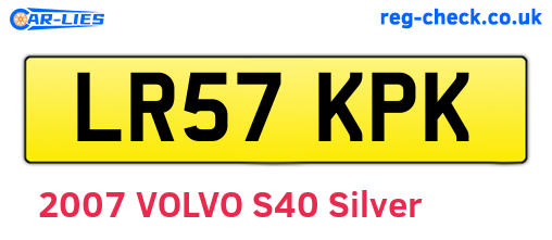 LR57KPK are the vehicle registration plates.