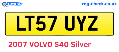 LT57UYZ are the vehicle registration plates.