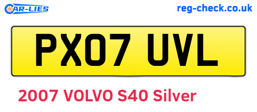 PX07UVL are the vehicle registration plates.