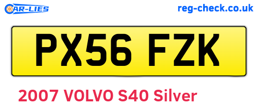 PX56FZK are the vehicle registration plates.