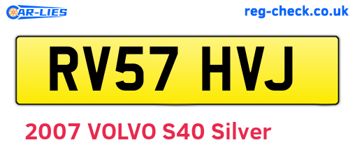 RV57HVJ are the vehicle registration plates.