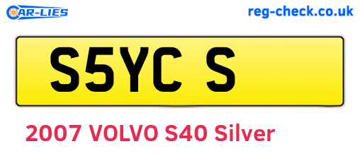 S5YCS are the vehicle registration plates.