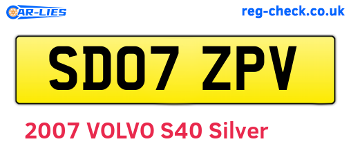 SD07ZPV are the vehicle registration plates.