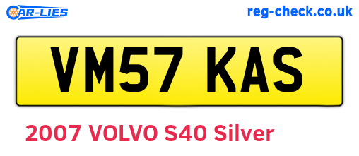 VM57KAS are the vehicle registration plates.