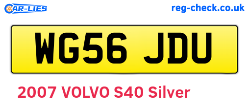 WG56JDU are the vehicle registration plates.