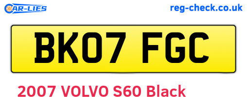 BK07FGC are the vehicle registration plates.