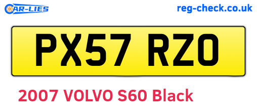 PX57RZO are the vehicle registration plates.
