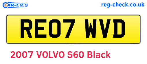 RE07WVD are the vehicle registration plates.