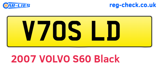 V70SLD are the vehicle registration plates.