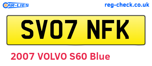 SV07NFK are the vehicle registration plates.