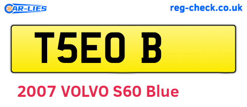 T5EOB are the vehicle registration plates.