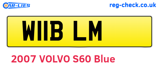 W11BLM are the vehicle registration plates.