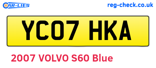 YC07HKA are the vehicle registration plates.