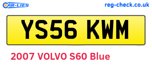 YS56KWM are the vehicle registration plates.