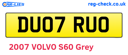 DU07RUO are the vehicle registration plates.