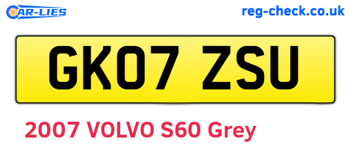 GK07ZSU are the vehicle registration plates.