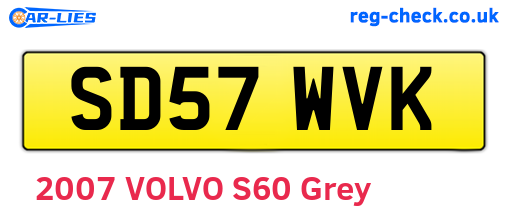 SD57WVK are the vehicle registration plates.