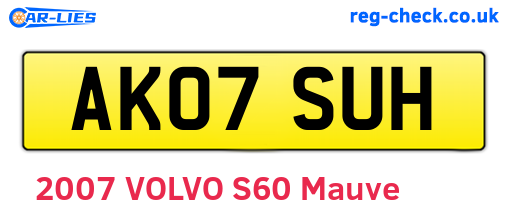 AK07SUH are the vehicle registration plates.