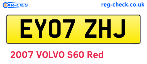 EY07ZHJ are the vehicle registration plates.