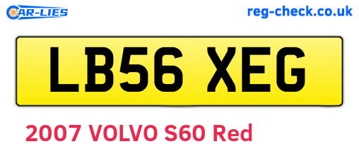 LB56XEG are the vehicle registration plates.