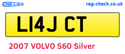 L14JCT are the vehicle registration plates.