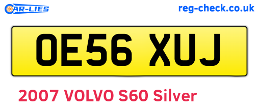 OE56XUJ are the vehicle registration plates.