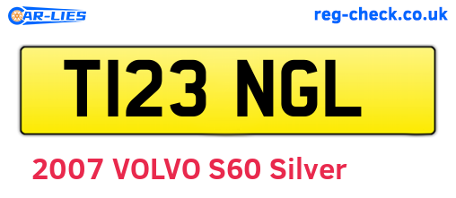 T123NGL are the vehicle registration plates.
