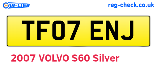 TF07ENJ are the vehicle registration plates.