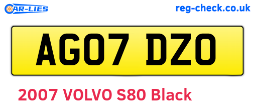 AG07DZO are the vehicle registration plates.