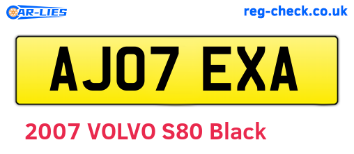 AJ07EXA are the vehicle registration plates.