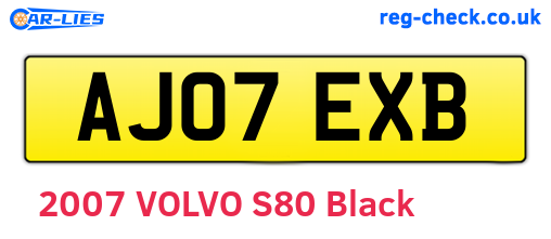 AJ07EXB are the vehicle registration plates.