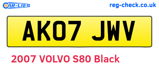 AK07JWV are the vehicle registration plates.