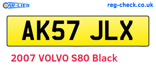 AK57JLX are the vehicle registration plates.