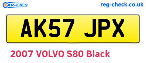 AK57JPX are the vehicle registration plates.