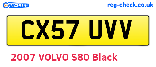 CX57UVV are the vehicle registration plates.