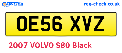 OE56XVZ are the vehicle registration plates.
