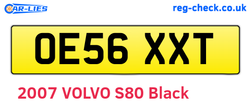 OE56XXT are the vehicle registration plates.