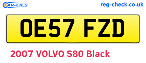 OE57FZD are the vehicle registration plates.