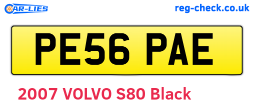 PE56PAE are the vehicle registration plates.